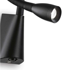 Verstellbarer Arm für Nachttisch aus weißem oder schwarzem Gummi mit 3W-LED.