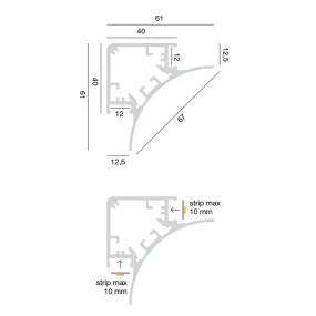 Perfil de aluminio Gea Led LUBIANA C PLUPBC