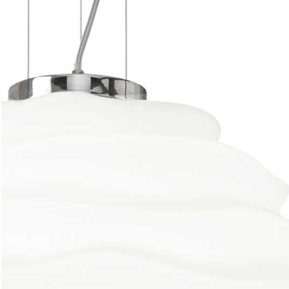 Lustre moderne en verre ondulé soufflé blanc. E27. LED.