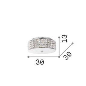 Moderne, runde, quadratische Kristall-Deckenleuchte mit Anhängern. LED.