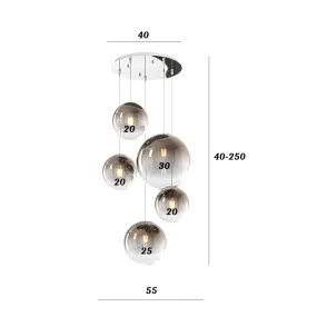 Lustre moderne Top Light BIG ECLIPSE 1194 CR S5 TMIX BR