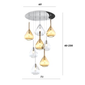 Lampadario moderno Top Light KONA 1177 CR S8 T TA