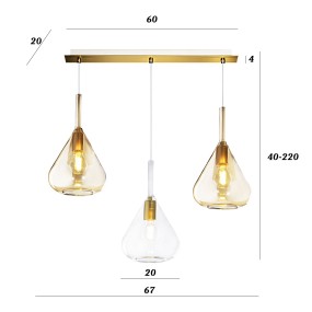 Lampadario classico Top Light KONA 1177 OS S3 R TA