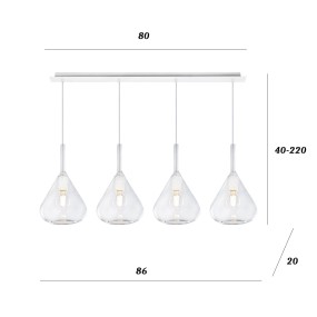 Lampadario Top Light KONA 1177 BI S4 R TR