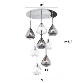 Lampadario Top Light KONA 1177 CR S8 T TF