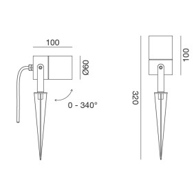 Gea Led GES1130 Erdspießstrahler aus Aluminium