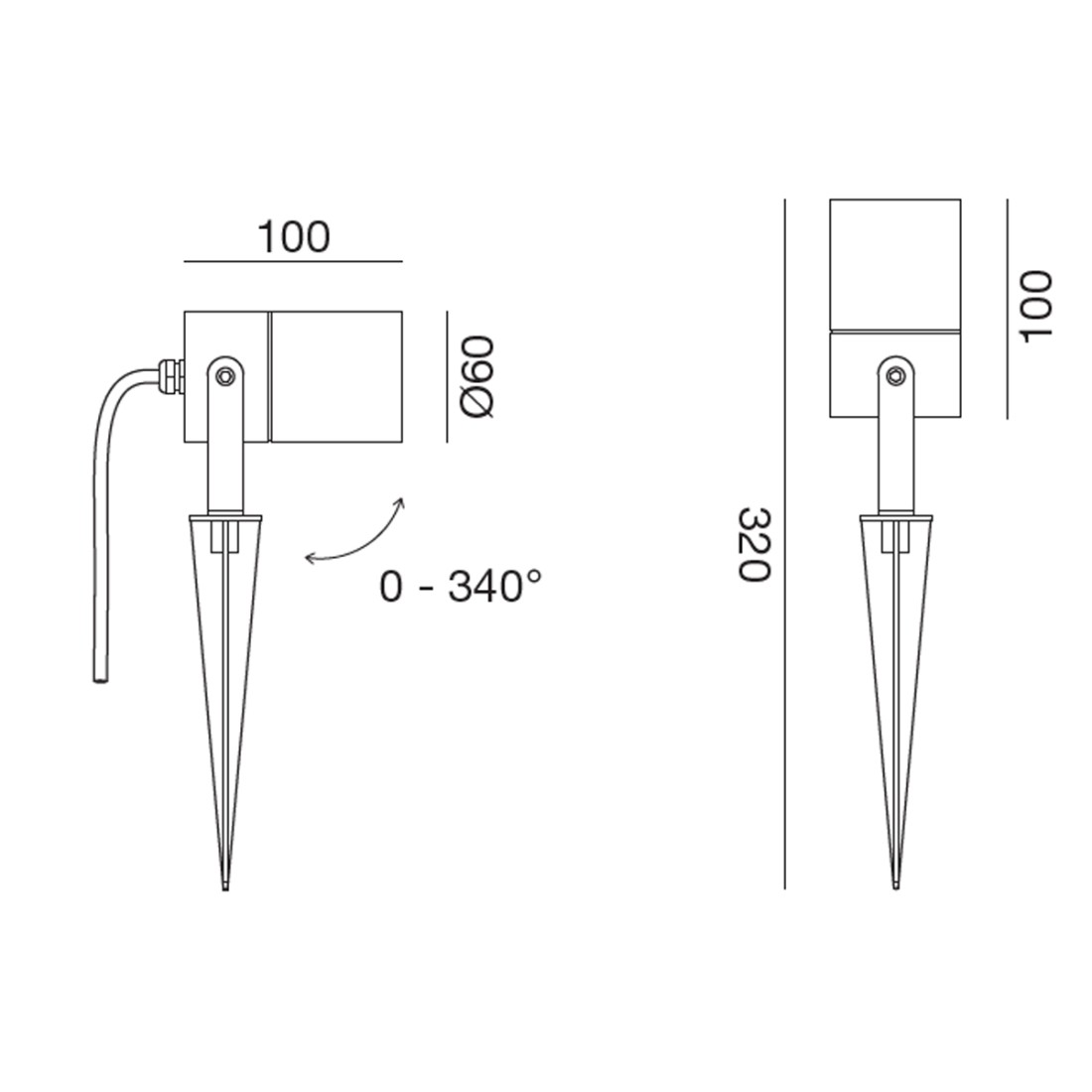 Spot picchetto alluminio Gea Led GES1130