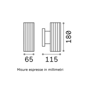 Aluminium-Zylinder-Wandleuchte ip44