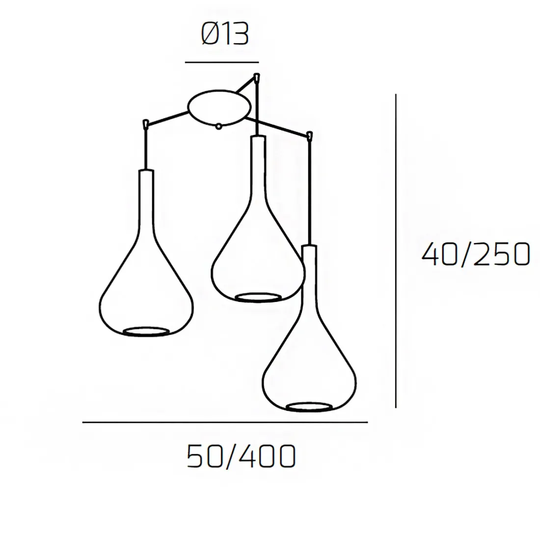 Lampadario Top Light KONA 1177 CR S3 S TR