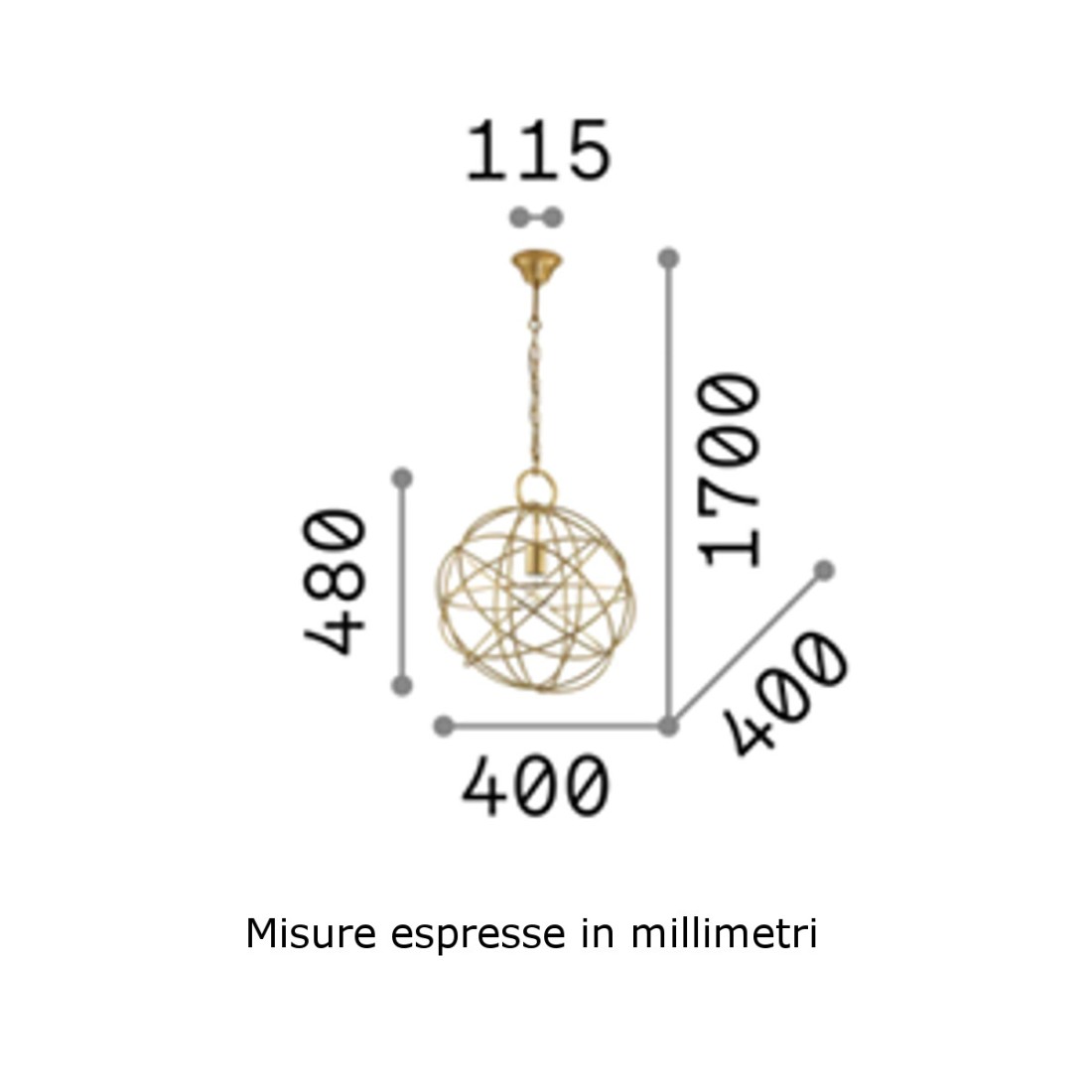 Lampadario classico IDEAL LUX KONSE SP1 155968 E27 LED