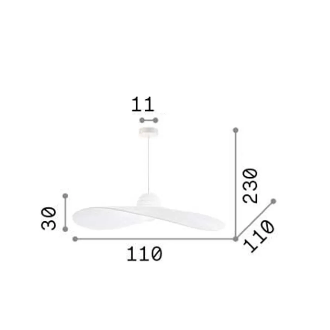 Hutaufhängung, weißer oder mattschwarzer Sombrero, E27 LED-Fassung.