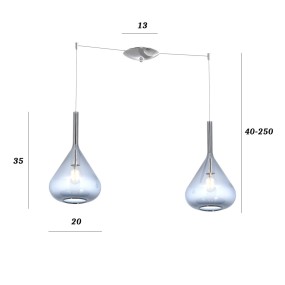 Top Light -Kronleuchter KONA 1177 CR S2 S BL