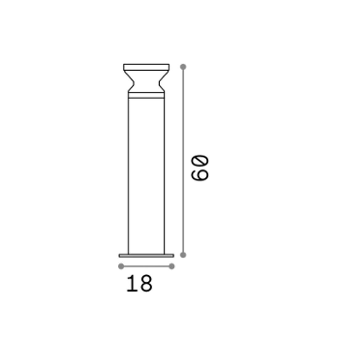 Poller 60 cm IP44 für den Außenbereich in Schwarz oder Anthrazit für den Außenbereich.