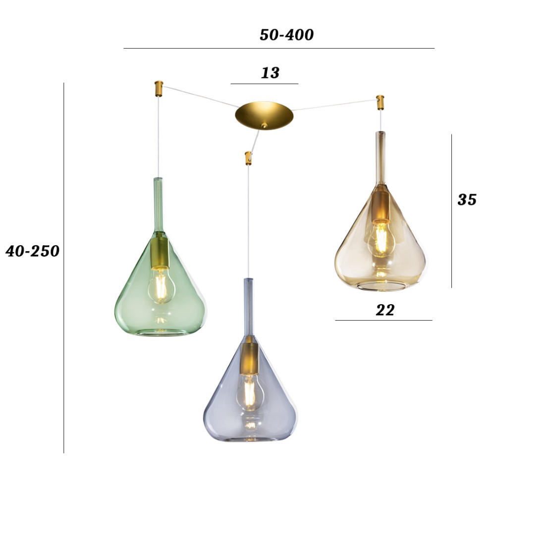 Lampadario Top Light KONA 1177 OS S3 S MC