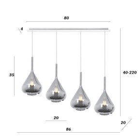 Top Light Kronleuchter KONA 1177 BI S4 R FU