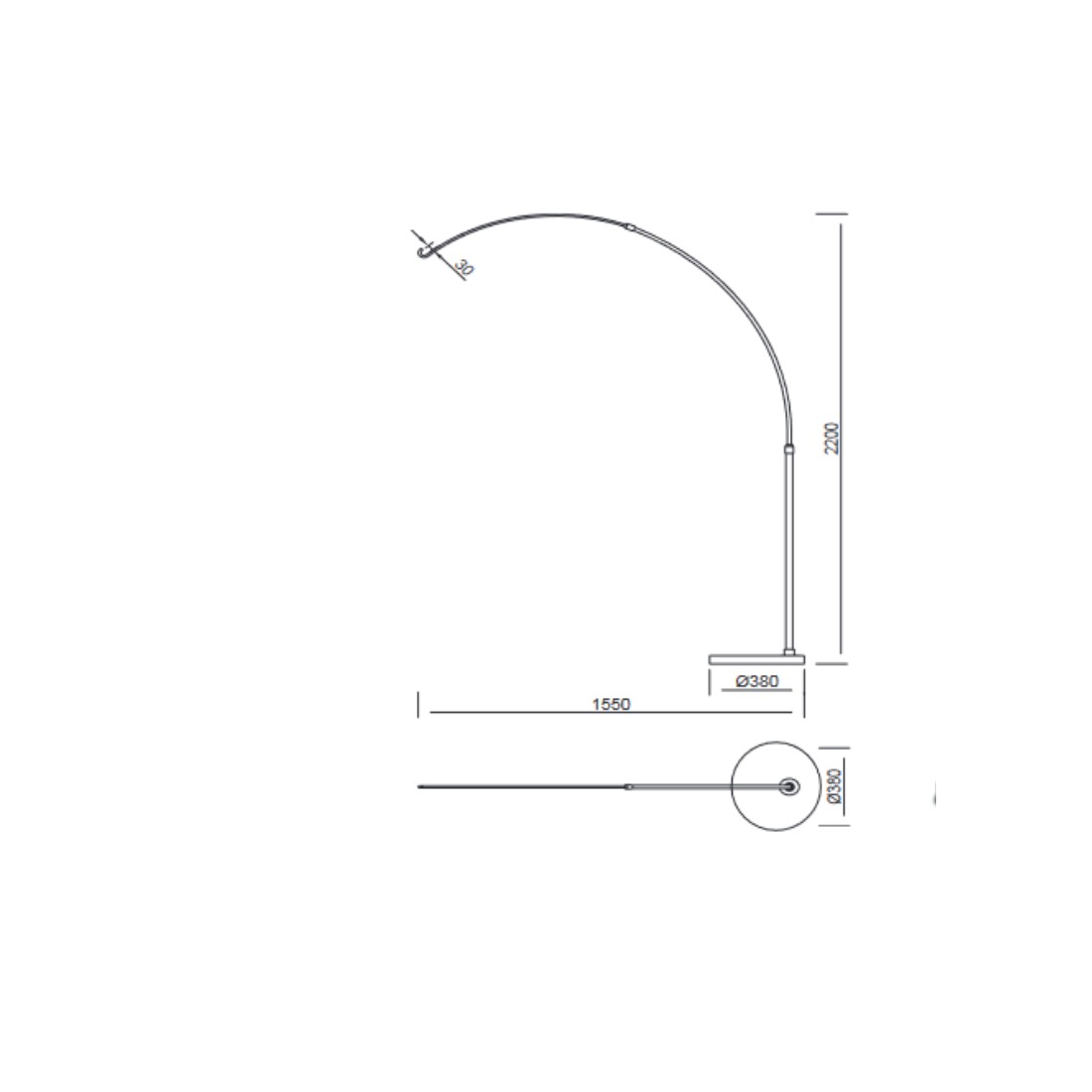 Lampadaire extérieur bras Mantra KINKE'