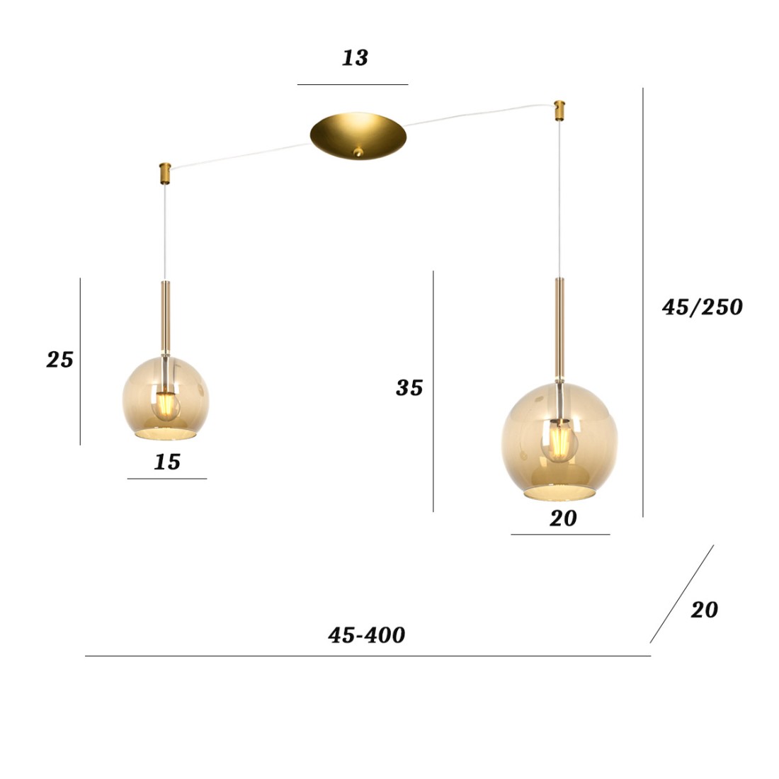 Lustre classique Top Light FUTURE 1155 OS S2 S MIX AM