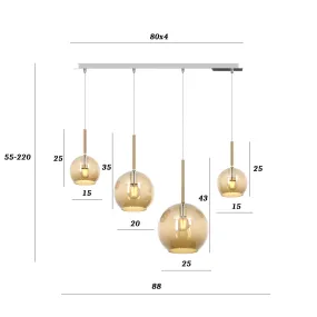 Lampadario moderno Top Light FUTURE 1155 CR S4 RMIX AM