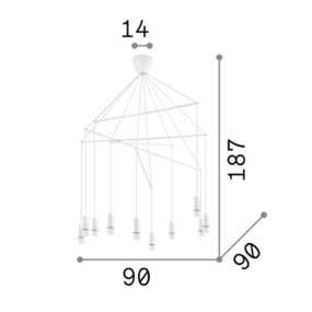 Ideal Lux POP SP10 158860 E27 LED moderner Kronleuchter