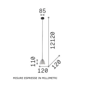 Suspension en béton LED VINAIGRE SP1 Ideal Lux
