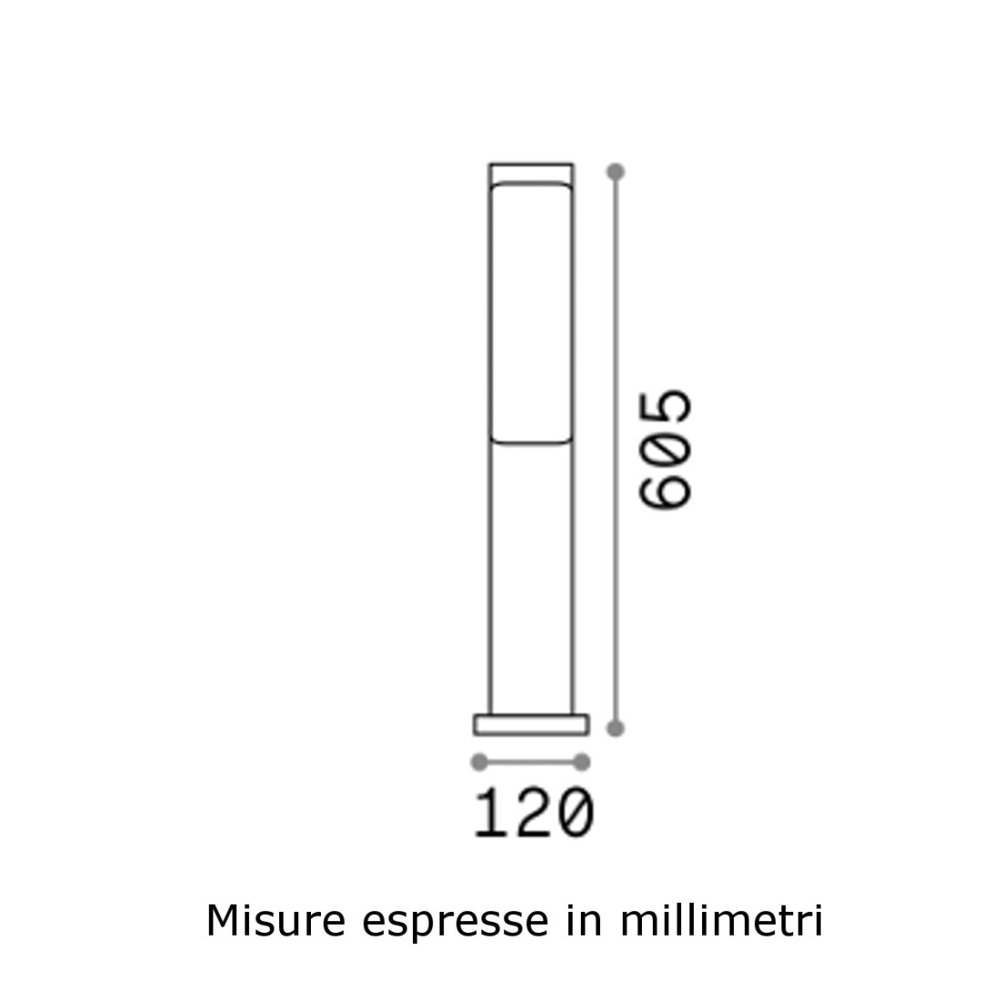 Lampioncino moderno Ideal Lux ETERE PT1 172439 LED IP44