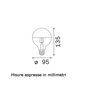 Globus, Kugel, satinierte Kuppel, weiße LED-Lampe.