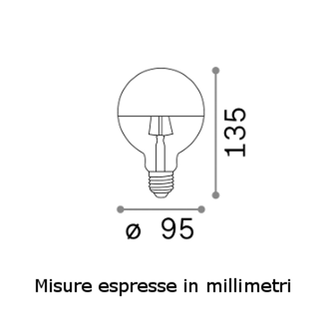 Globus LED-Glühbirne, Kugel, LED-Silberkuppel.