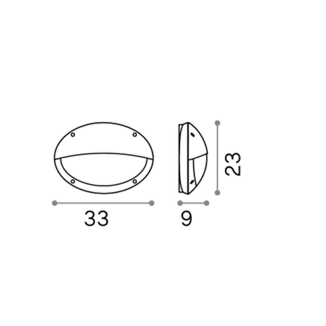 Applique, ovale, toit, résine, extérieur, plastique, noir, E27 Led.