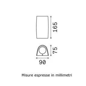 Applique biémission cylindrique à 2 lumières, plastique blanc, noir ou gris.