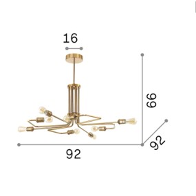 Lampadario classico Ideal Lux TRIUMPH 160269 SP8 E27 LED