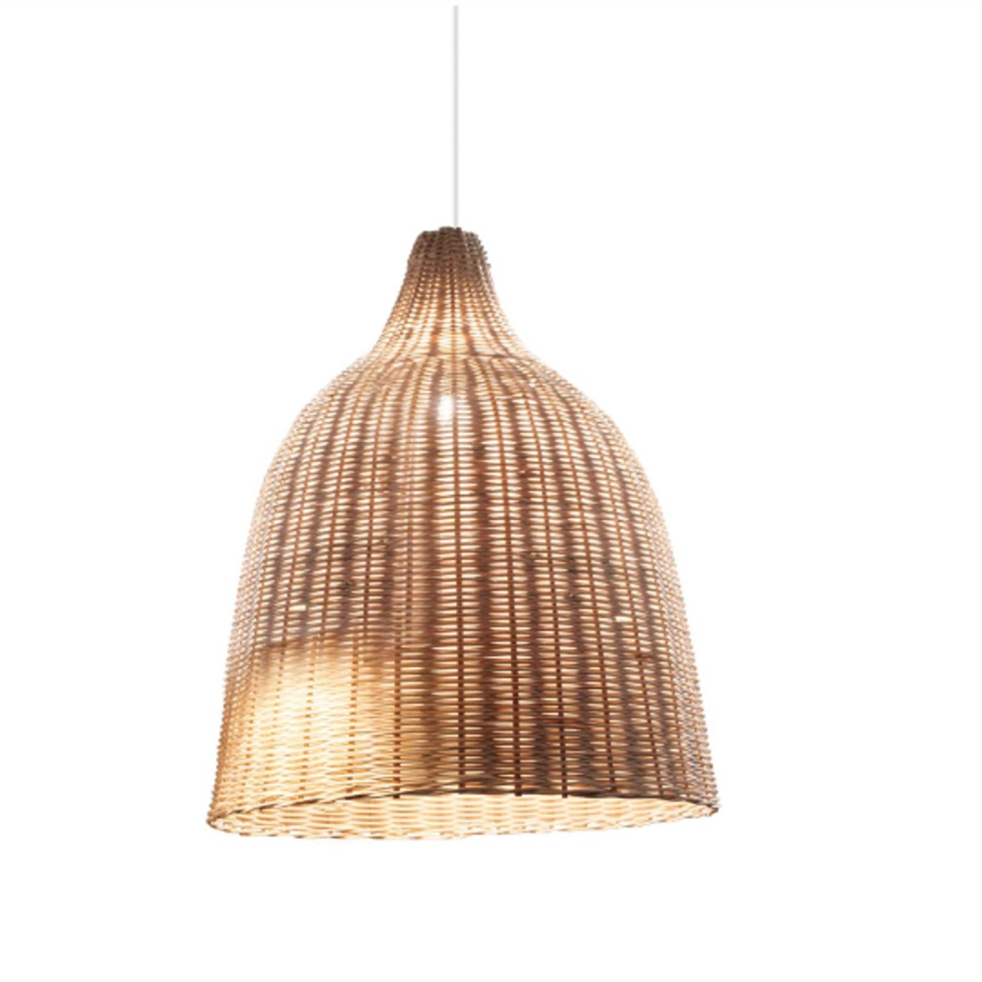 Pendentif vintage, classique, rustique, osier, bois naturel. LED.