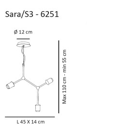 Lampadario SARA S3 Sikrea + vetri