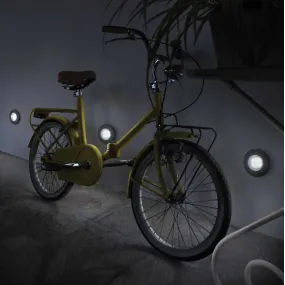 Spot encastrable rond, résine, noir, piétonnier, drive over, ip67.