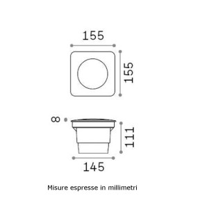 Faretto incasso moderno Ideal Lux GRAVITY SQUARE BIG 120386 GX53 LED IP67 resina segnapasso