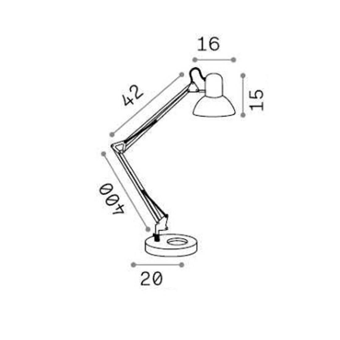 Lámpara de escritorio Wally Ideal Lux con brazo orientable
