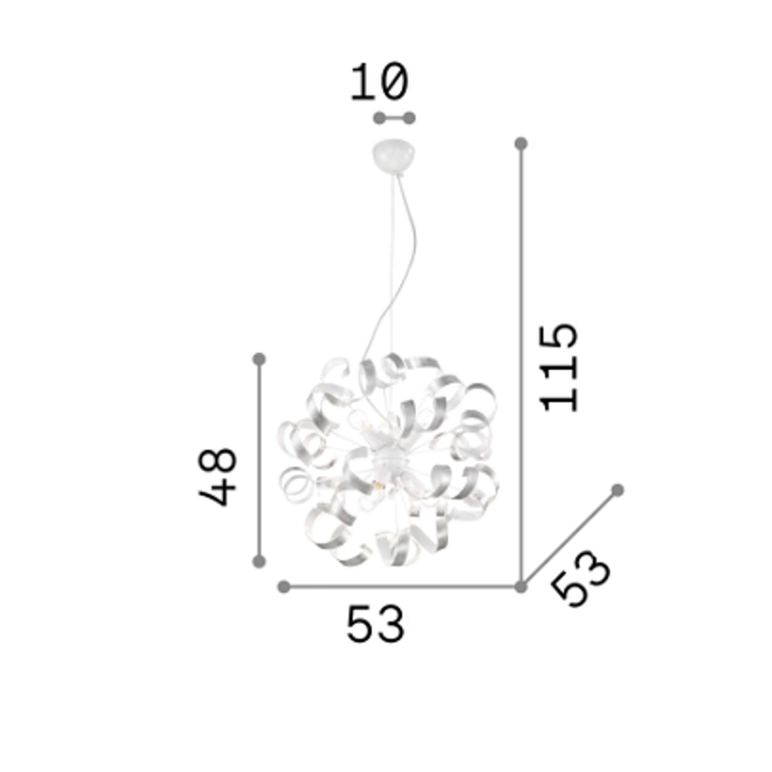 Ideal Lux VORTEX 101606 silber-weißer Kronleuchter