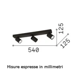 Binario moderno Ideal Lux RUDY 229058 GU10 LED orientabili soffitto parete