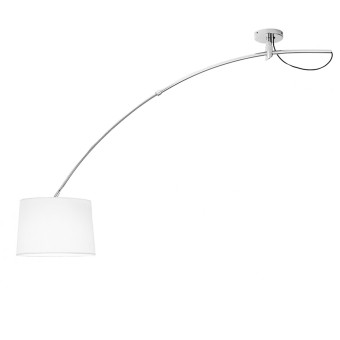 Braccio soffitto Gea Luce AIDA G E27 LED lampada soffitto paralume tessuto bianco