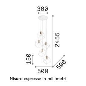 Ideal Lux ICE Kronleuchter 237671 237664 LED Würfel