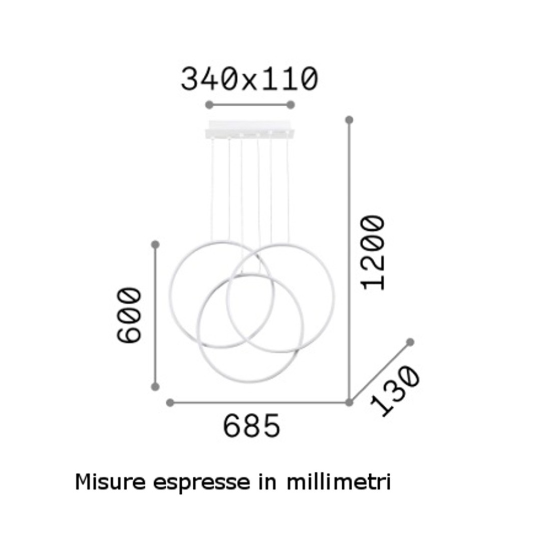 Lampadario led Ideal Lux FRAME  269351 269337