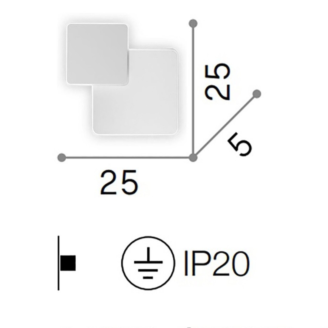 Ideal Lux LED-Wandleuchte POUCHE 259352 Metall