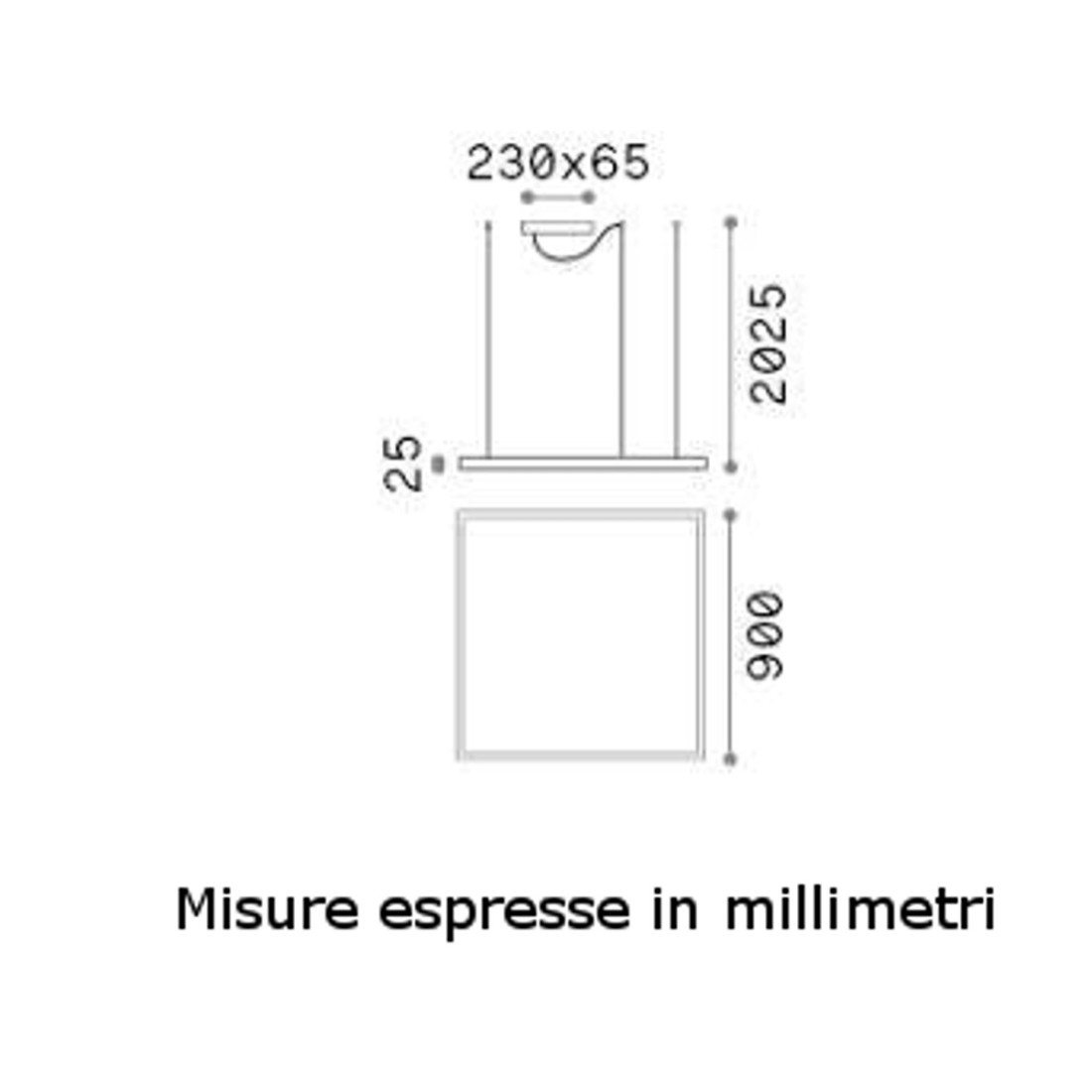 Lampadario led Ideal Lux ORACLE SLIM SQUARE 259192 LED