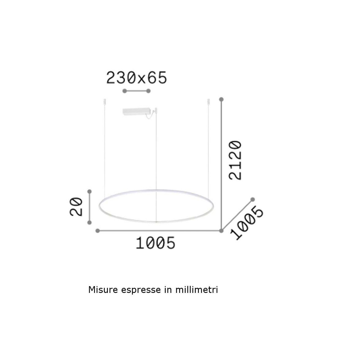 Ideal Lux LED-Kronleuchter HULAHOOP 258751