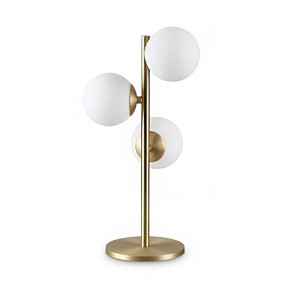 Abat-jour ottone Ideal Lux PERLAGE 292472 G9 LED lampada tavolo classica sfere bianche