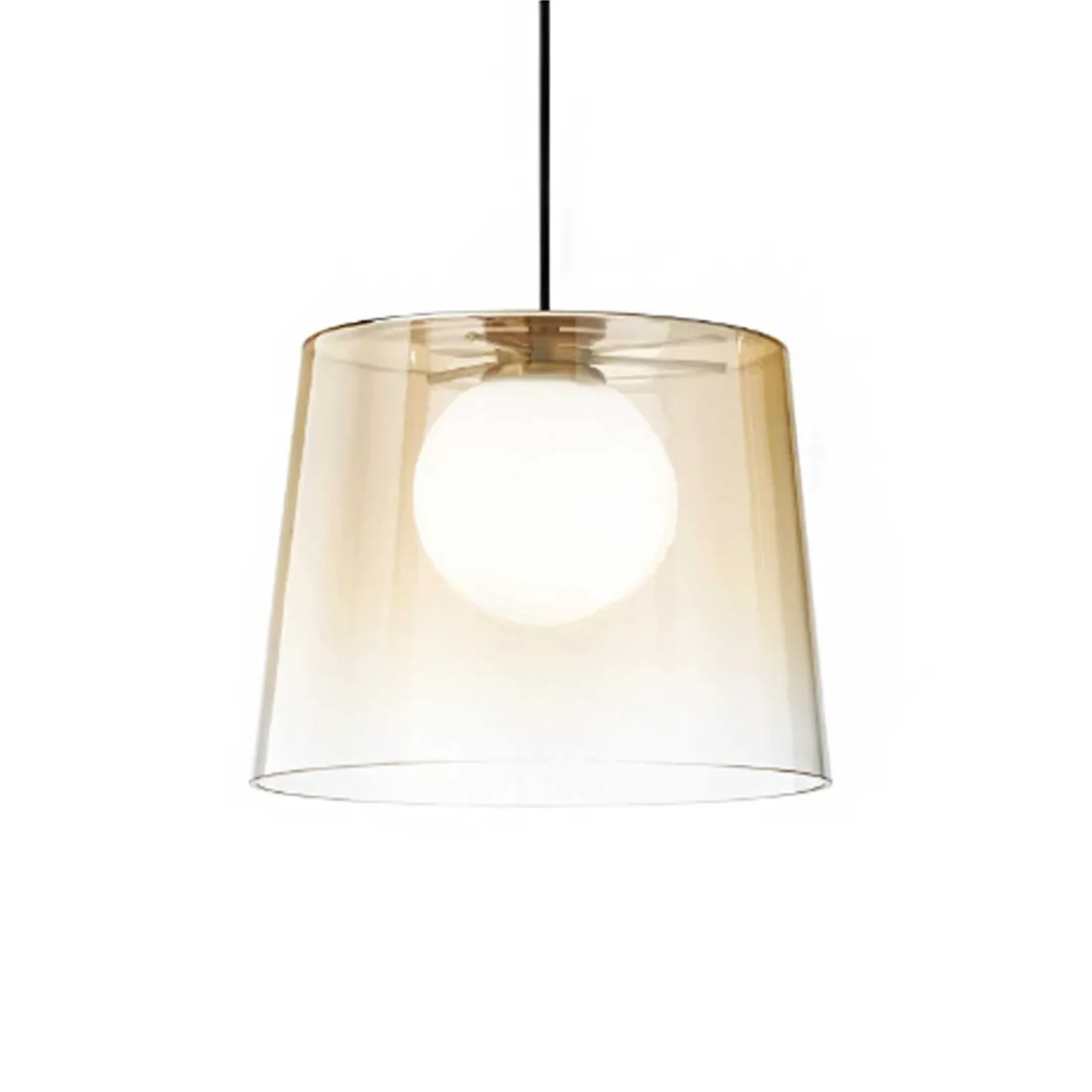 Lampadario vetro ambra Ideal Lux FADE 271316