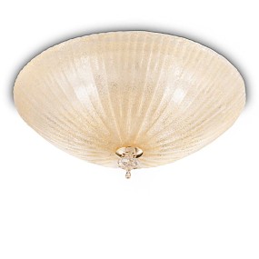 Plafoniera vetro graniglia ambra Ideal Lux SHELL 140193