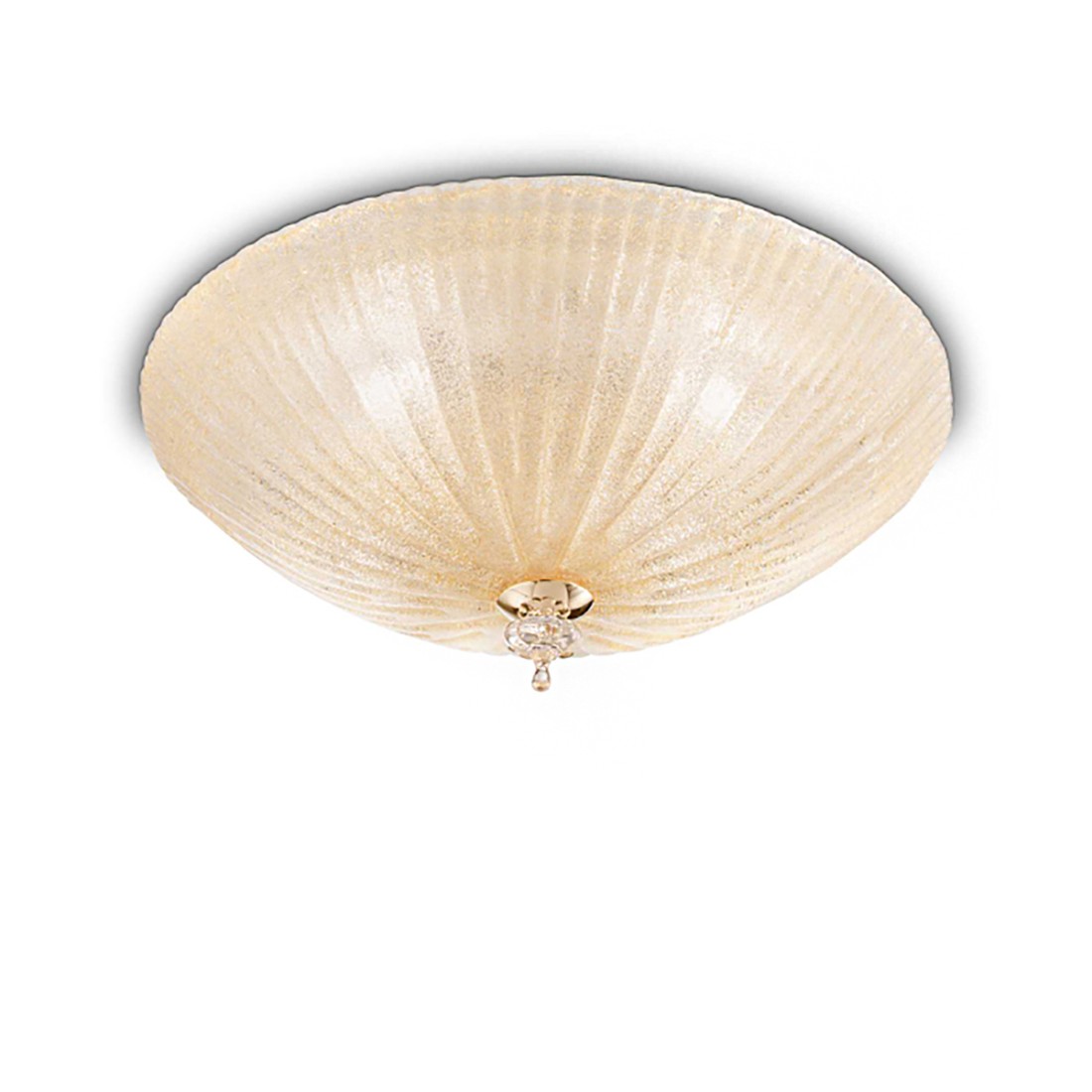 Ideal Lux SHELL 140186 lámpara de techo de vidrio granulado ámbar