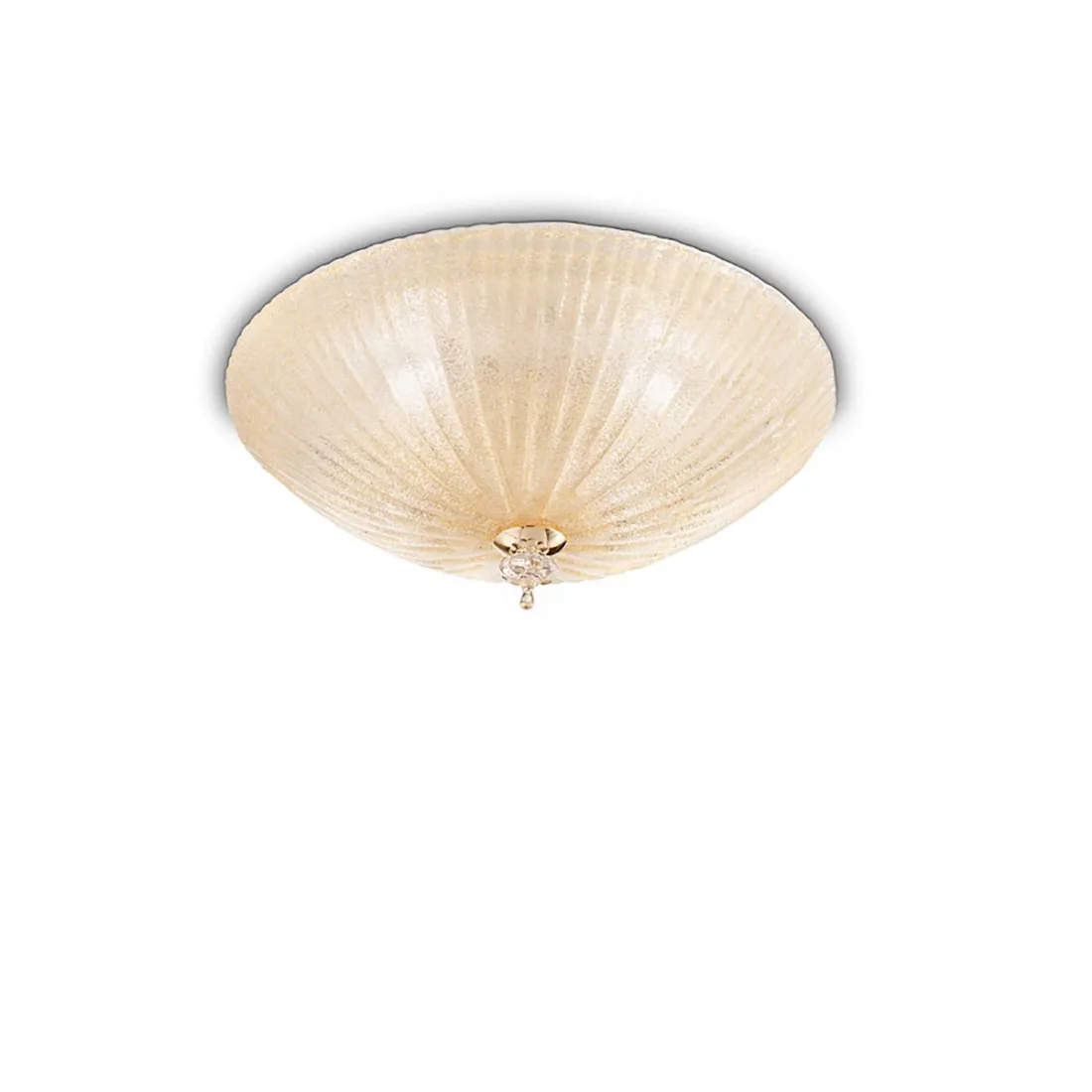Plafoniera vetro graniglia ambra Ideal Lux SHELL 140179