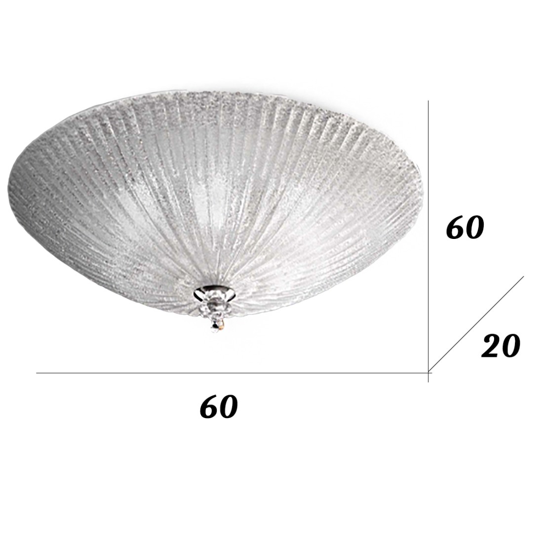 Ideal Lux SHELL 008622 plafonnier en verre grainé transparent