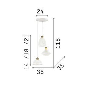 Lampadario classico Idea lux LUGANO SP3 206875 E27 LED